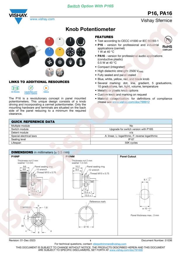 VISHAY P16NP202KLB15