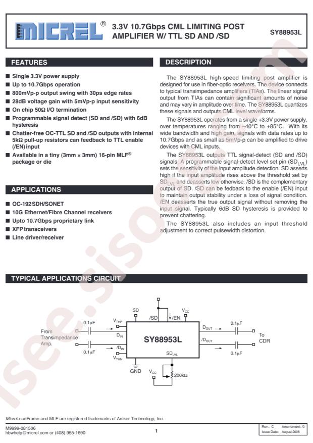 MICROCHIP SY88953LMI