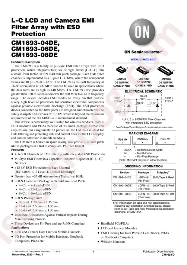 onsemi CM1693-06DE