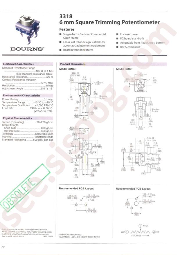 BOURNS 3318P-1-203