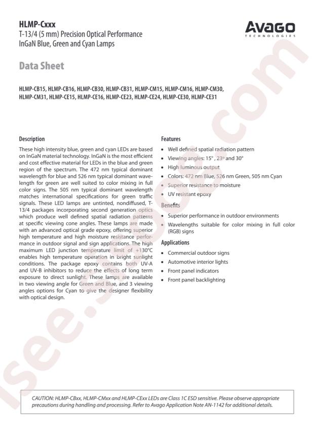 Broadcom HLMP-CM15-S0000