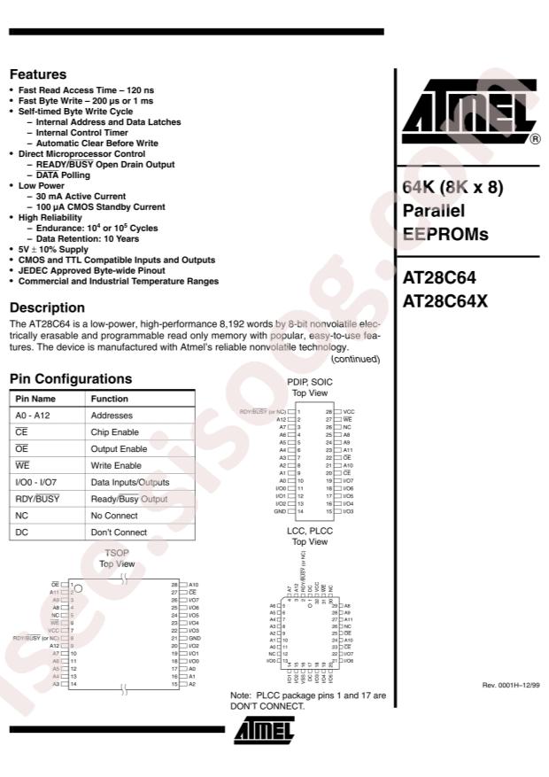 MICROCHIP AT28C64-20PC