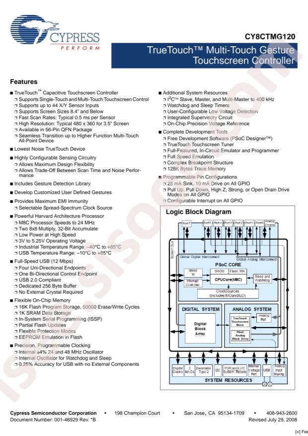 Infineon CY8CTMG120-00AXI