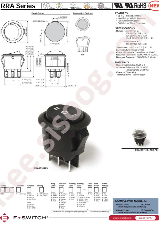 E-Switch RRA12C1000-116