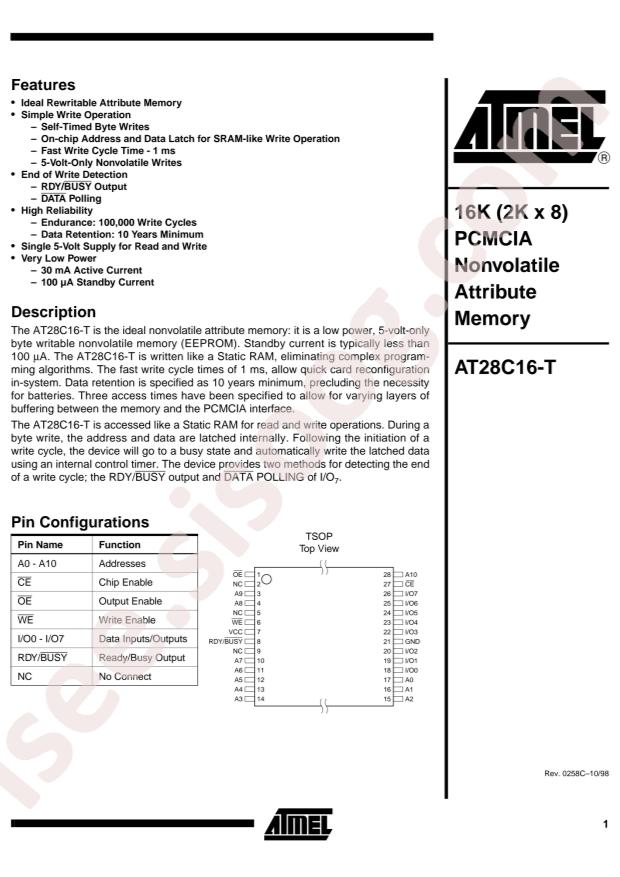 MICROCHIP AT28C16-15TC