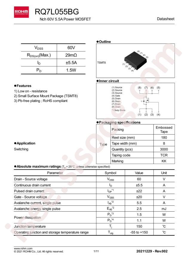 ROHM RQ7L055BGTCR