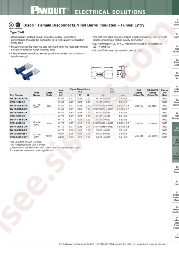 Panduit DV14-188B-3K