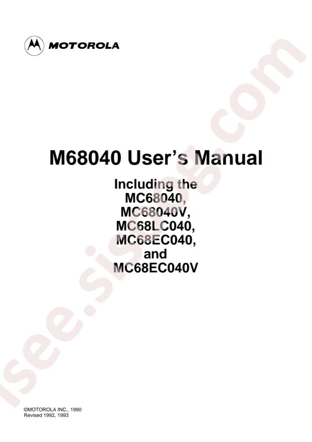 MOTOROLA MC68040RC25V