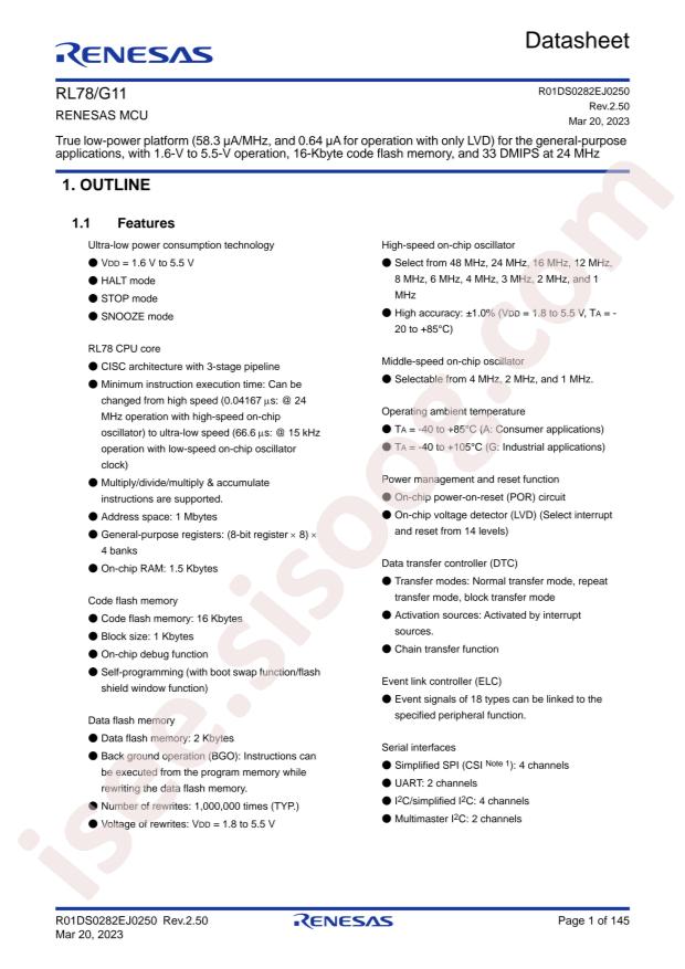RENESAS R5F1057AANA#40