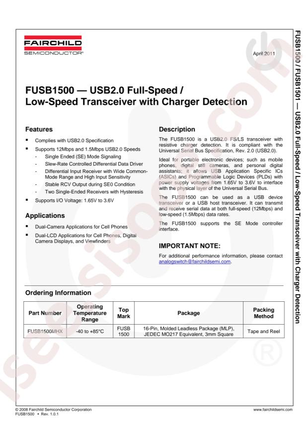 onsemi FUSB1500MHX