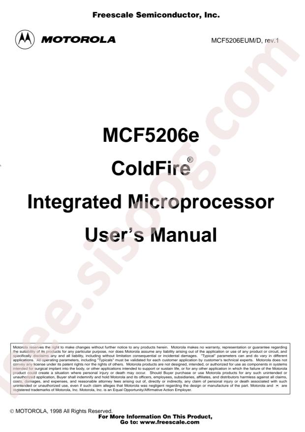 MOTOROLA MCF5206EFT54