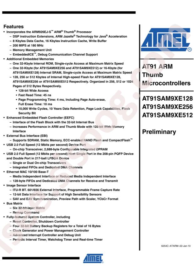 MICROCHIP AT91SAM9XE256-CU