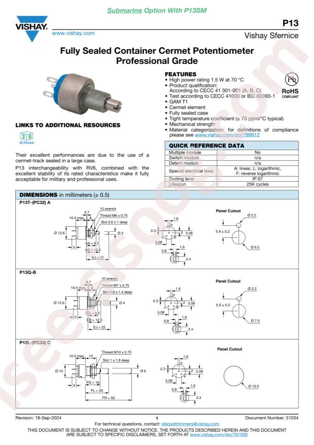 VISHAY P13NFE102KAB10E