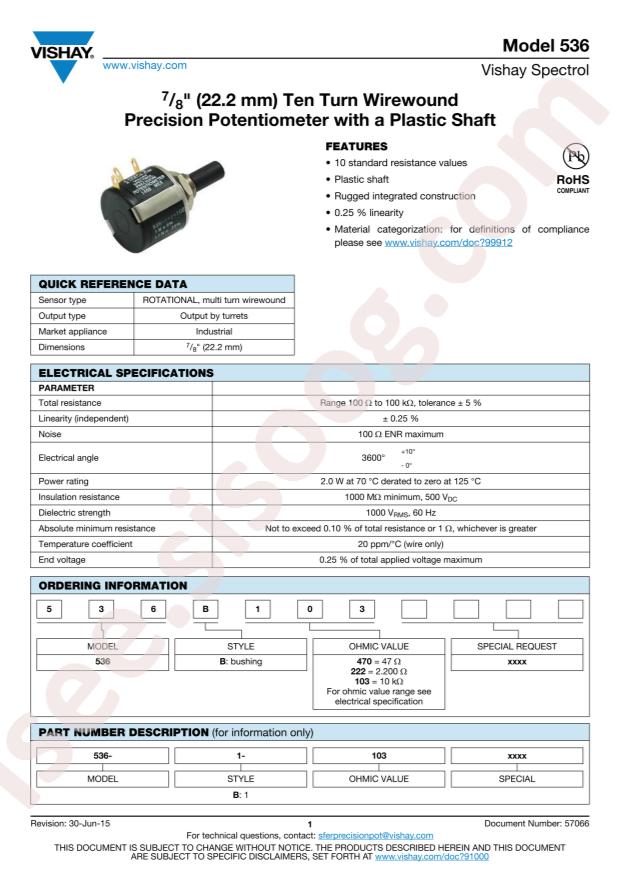VISHAY 536B101