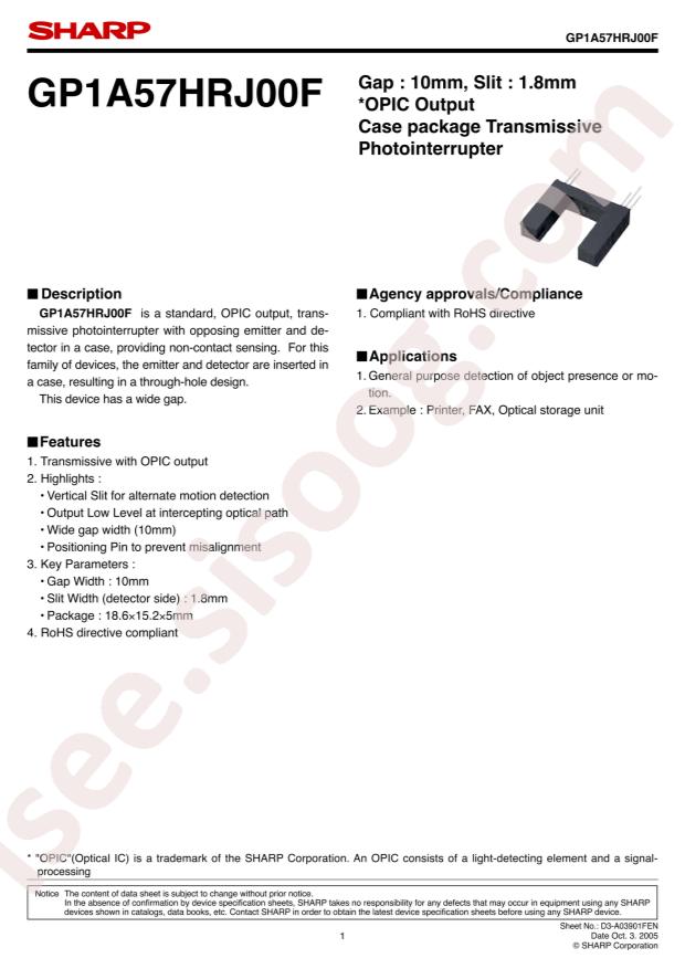 SHARP GP1A57HRJ00F