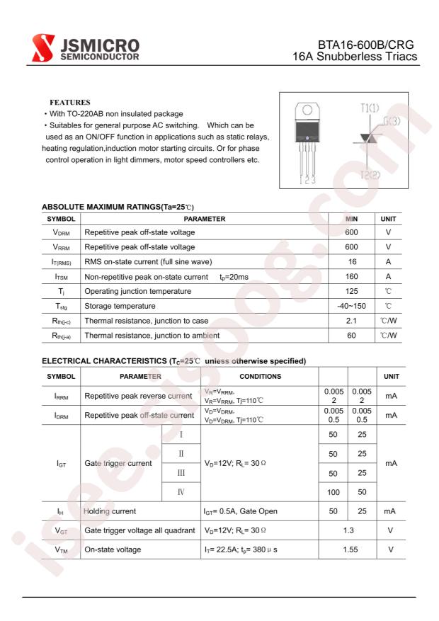 JSMSEMI BTA16-600BRG