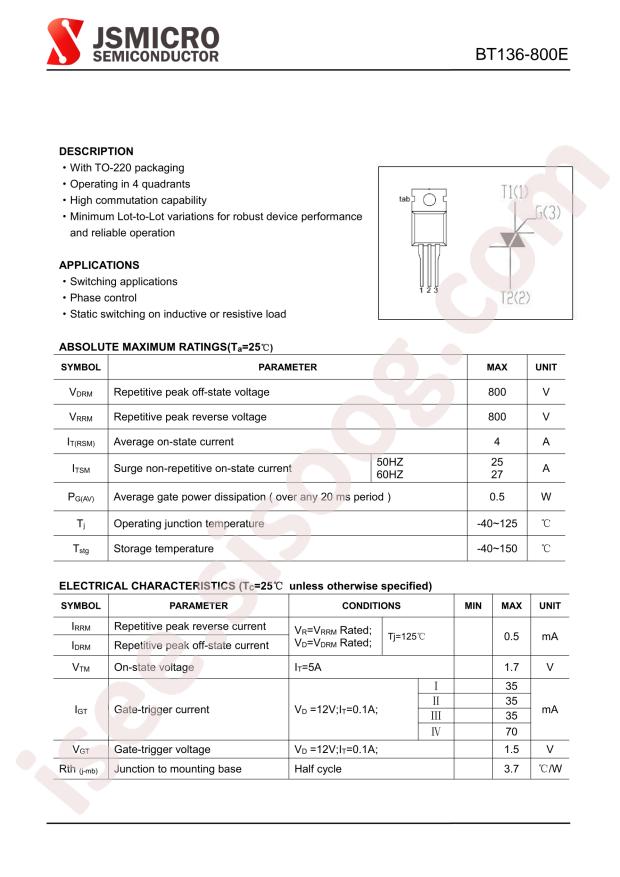 JSMSEMI BT136-800E