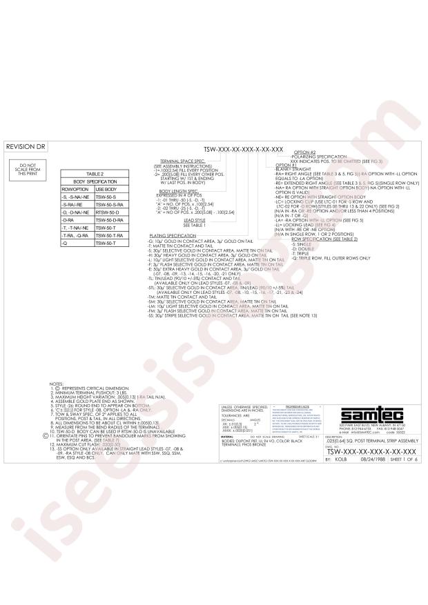 Samtec TSW-101-11-G-S-RA