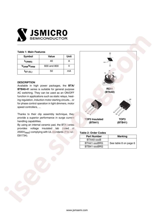 JSMSEMI BTB41-600BRG