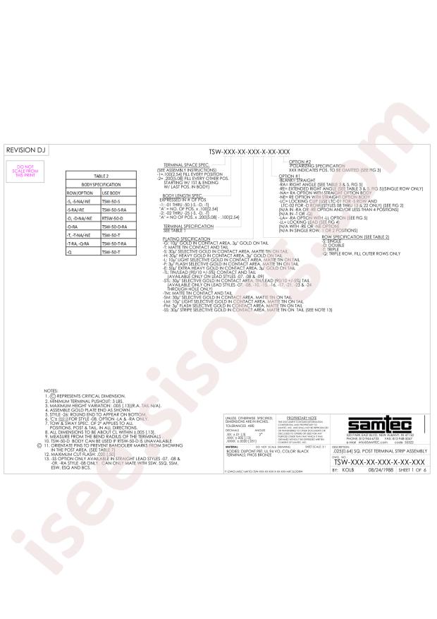 Samtec TSW-140-09-L-S-RA