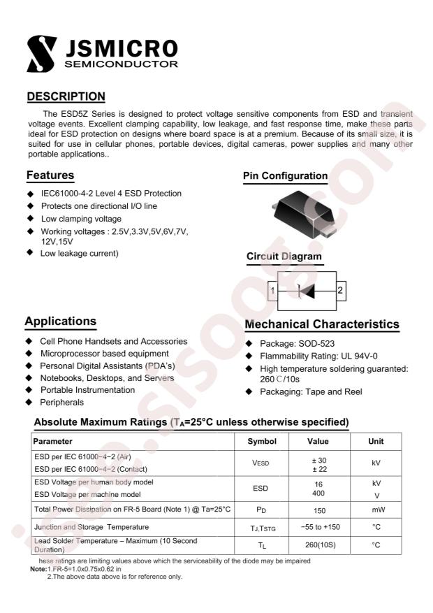 JSMSEMI ESD5Z15V