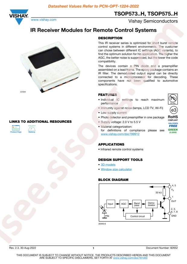 VISHAY TSOP57536HTT1