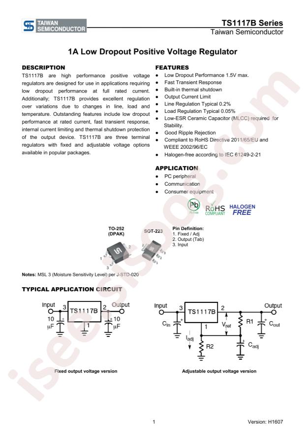 Taiwan Semiconductor TS1117BCP33 ROG
