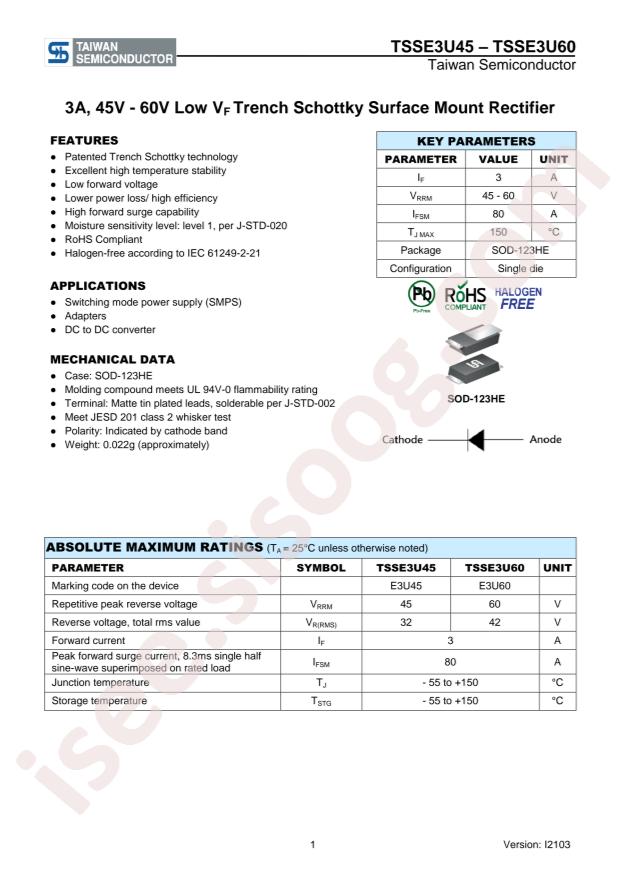 Taiwan Semiconductor TSSE3U60 RVG