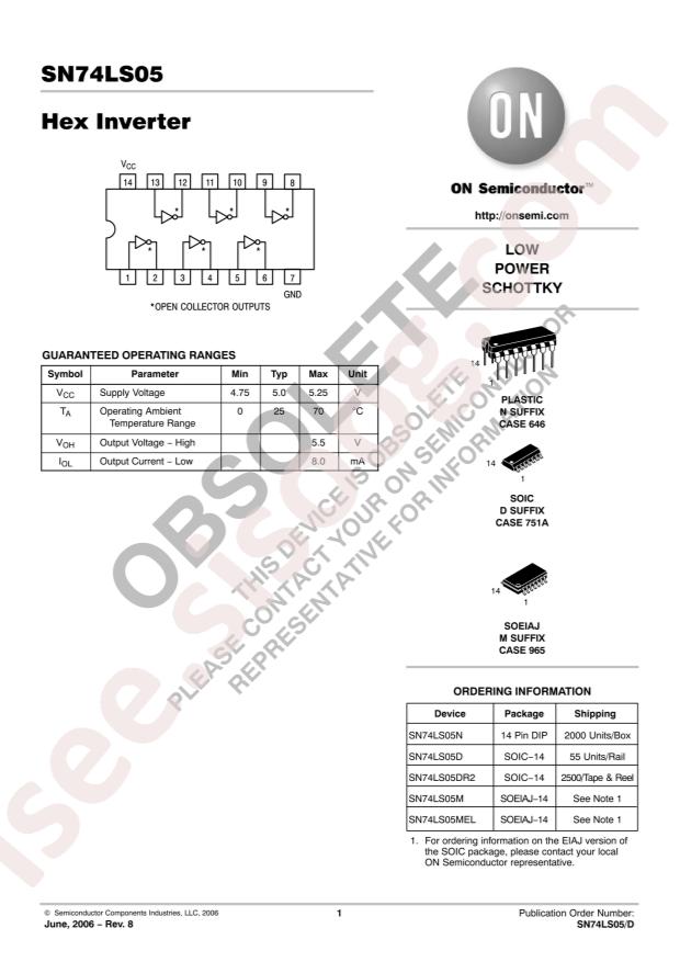onsemi SN74LS05MEL