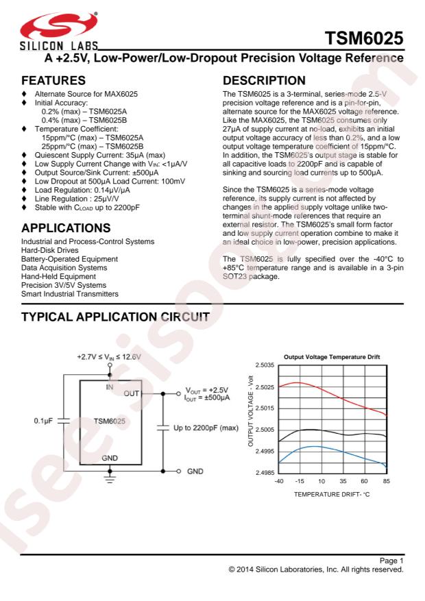 SILICON LABS TSM6025AEUR+T