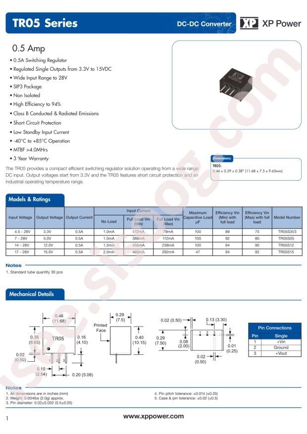 XP Power TR05S12