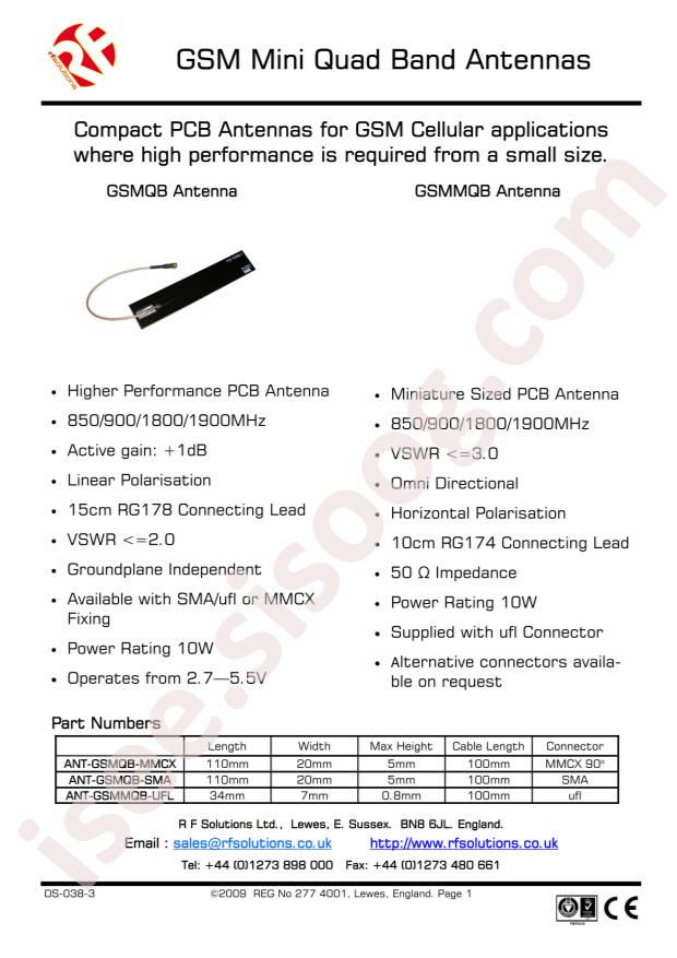 RF Solutions ANT-GSMQB-MMCX