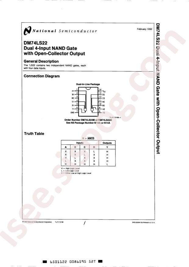 Rochester Electronics DM74LS22J