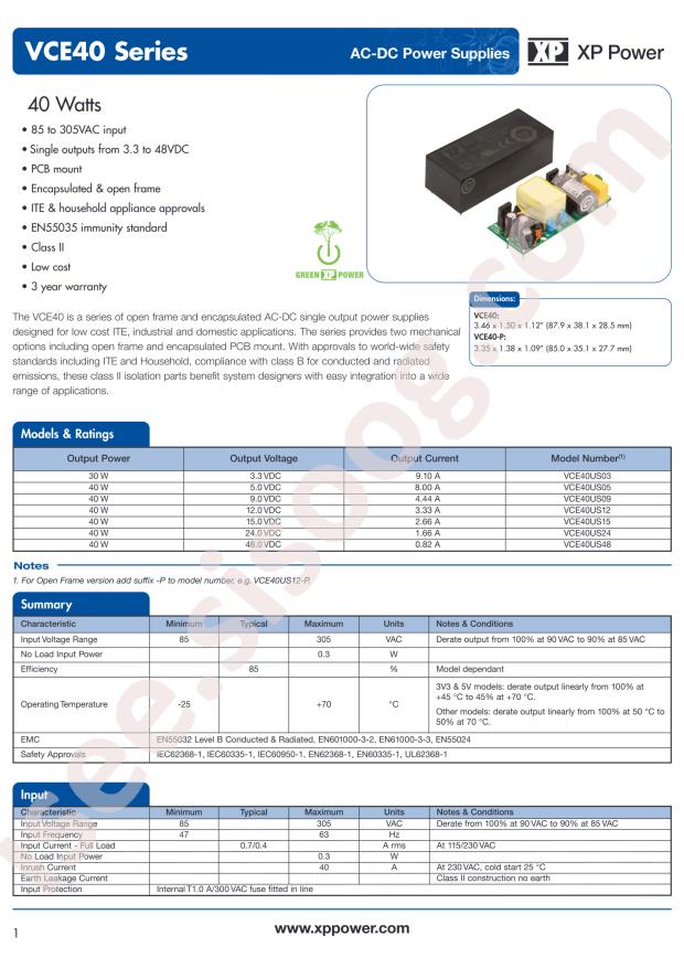 XP Power VCE40US12