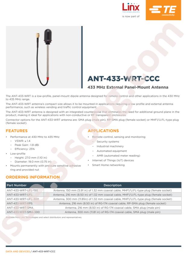 Linx ANT-433-WRT-RPS