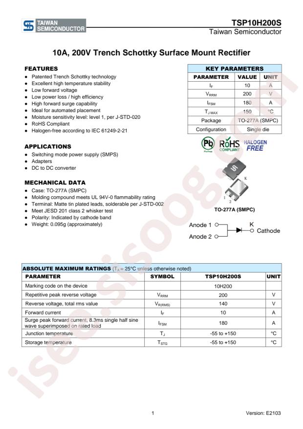Taiwan Semiconductor TSP10H200S