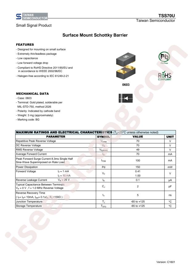 Taiwan Semiconductor TSS70U RGG