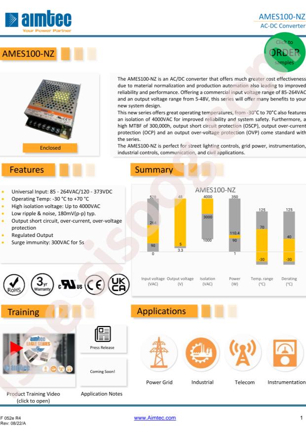 Aimtec AMES100-36SNZ