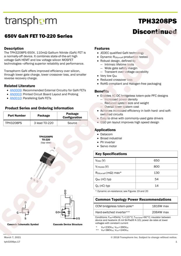 Transphorm TPH3208PS