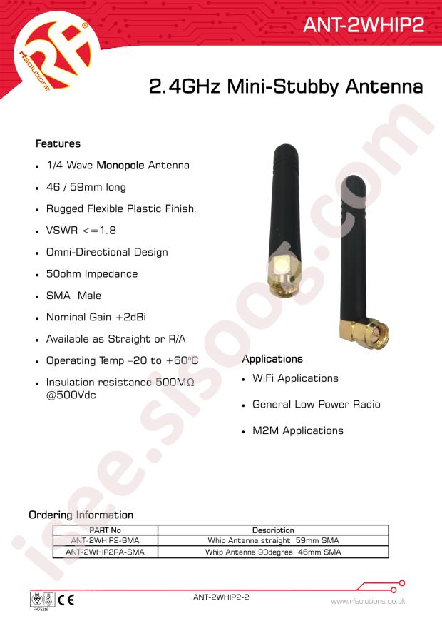 RF Solutions ANT-2WHIP2-SMA