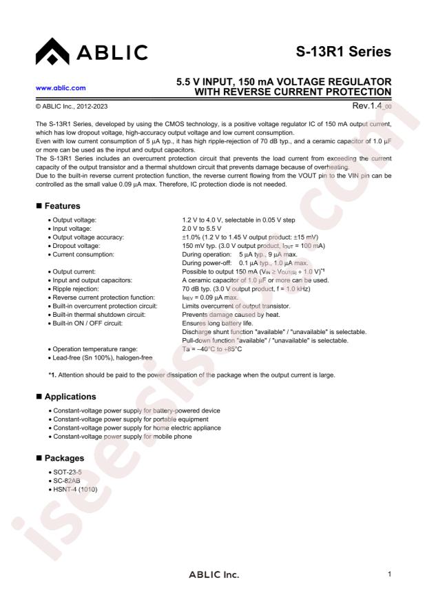 ABLIC S-13R1A12-M5T1U3