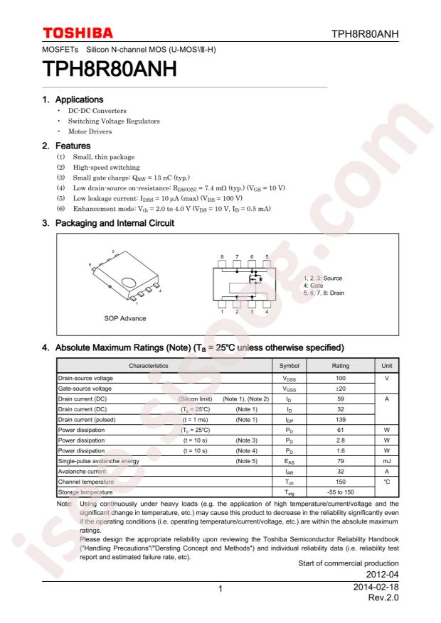 TOSHIBA TPH8R80ANH,L1Q