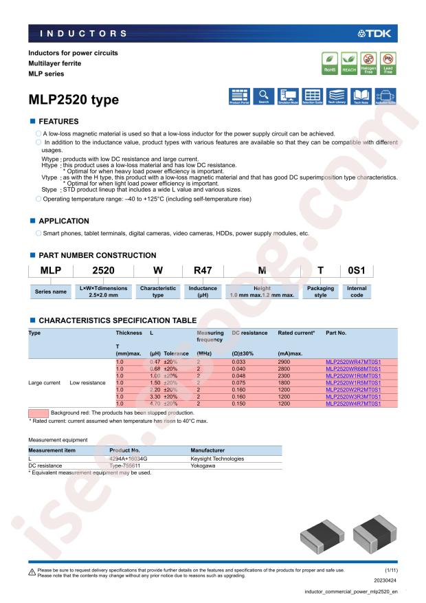 TDK MLP2520S4R7ST0S1