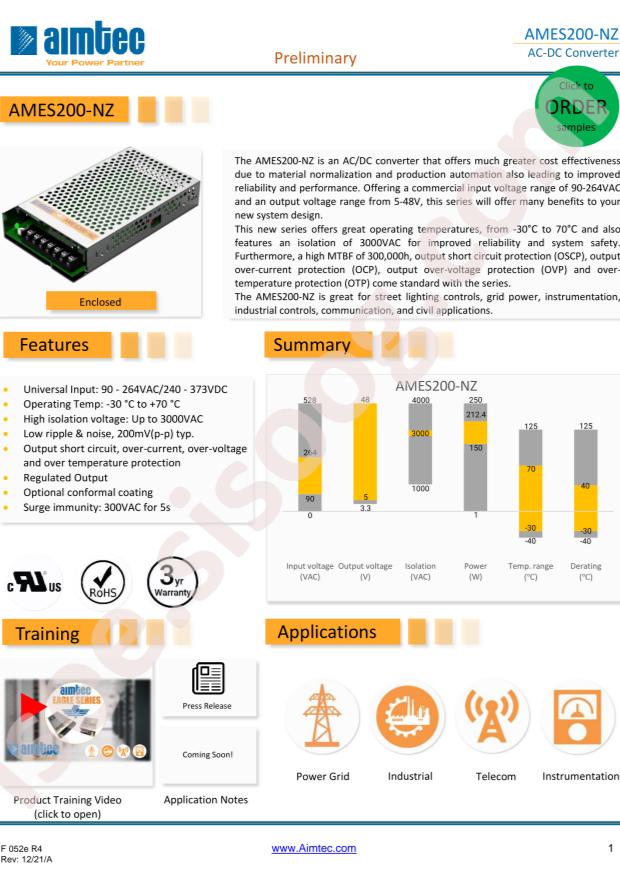 Aimtec AMES200-24SNZ