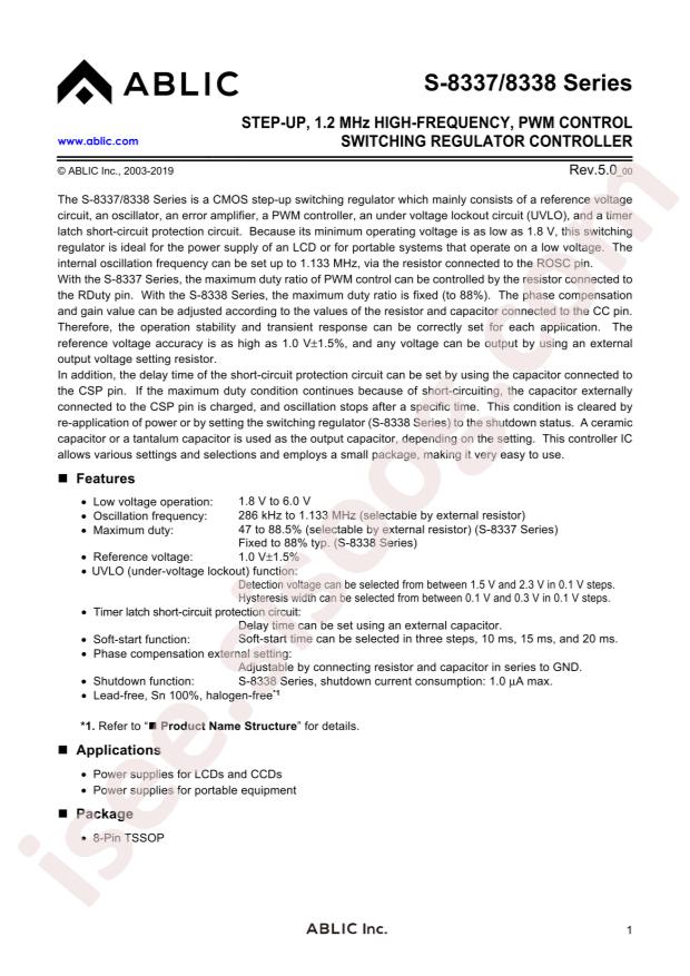 ABLIC S-8337AAFC-T8T1G