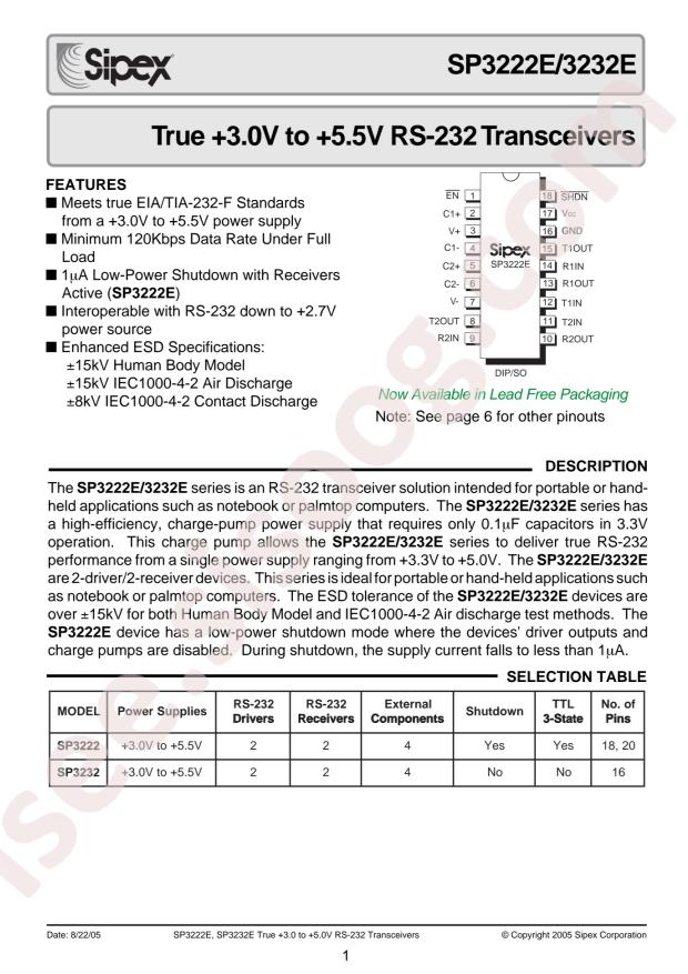 SIPEX SP3222ECP-L