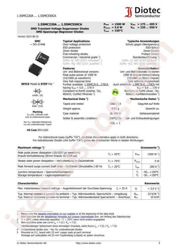 DIOTEC 1.5SMC350C
