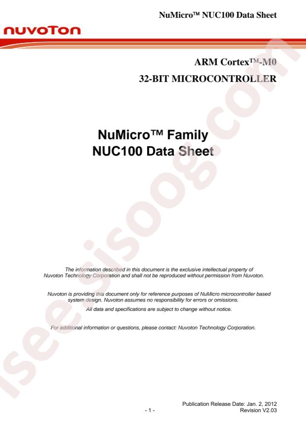 NUVOTON NUC100RD1BN