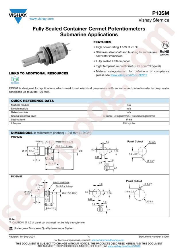 VISHAY P13SMBBJS222ML