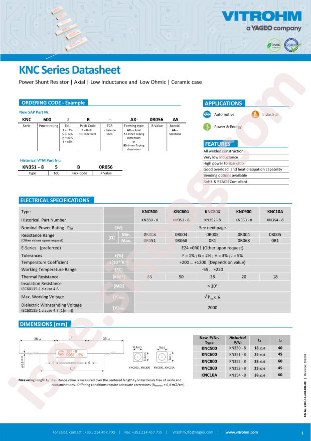 Vitrohm KNC500FB-AX-R022AA